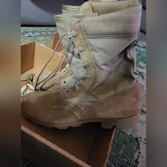 Belleville Combat Boots Hot Weather Type II Tan Suede Size 14N New with box - Picture 5 of 13